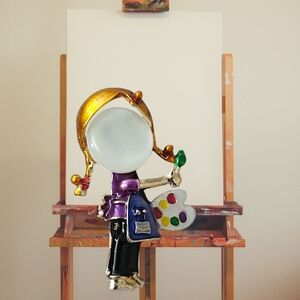 Colorful Artist Figurine Brooch